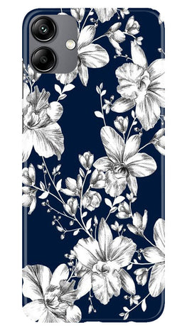 White flowers Blue Background Case for Samsung Galaxy A04e