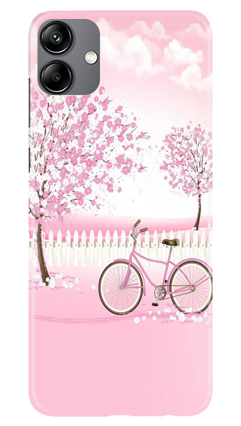 Pink Flowers Cycle Case for Samsung Galaxy M04  (Design - 102)