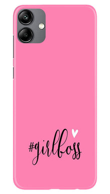 Girl Boss Pink Mobile Back Case for Samsung Galaxy M04 (Design - 238)