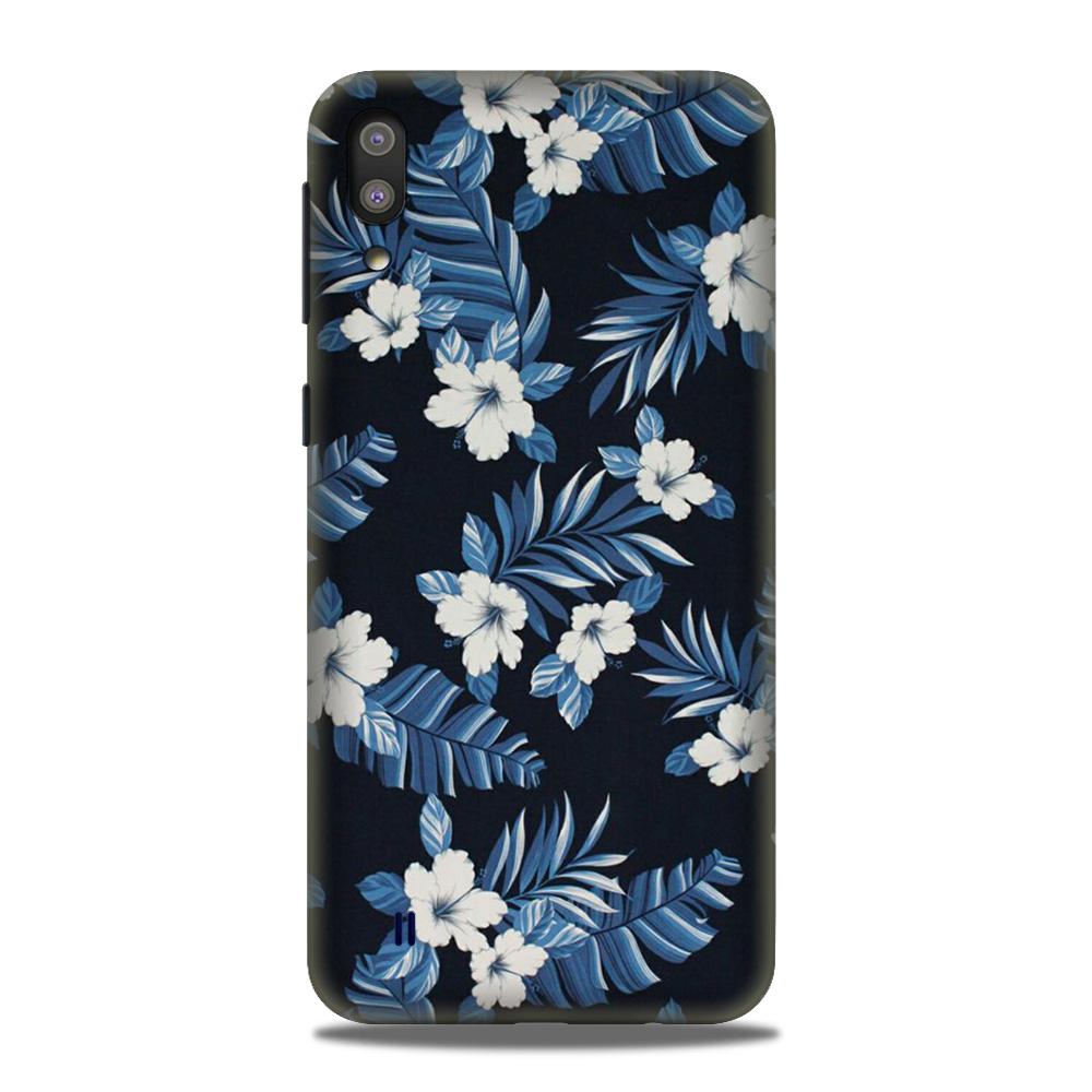 White flowers Blue Background2 Case for Samsung Galaxy M10