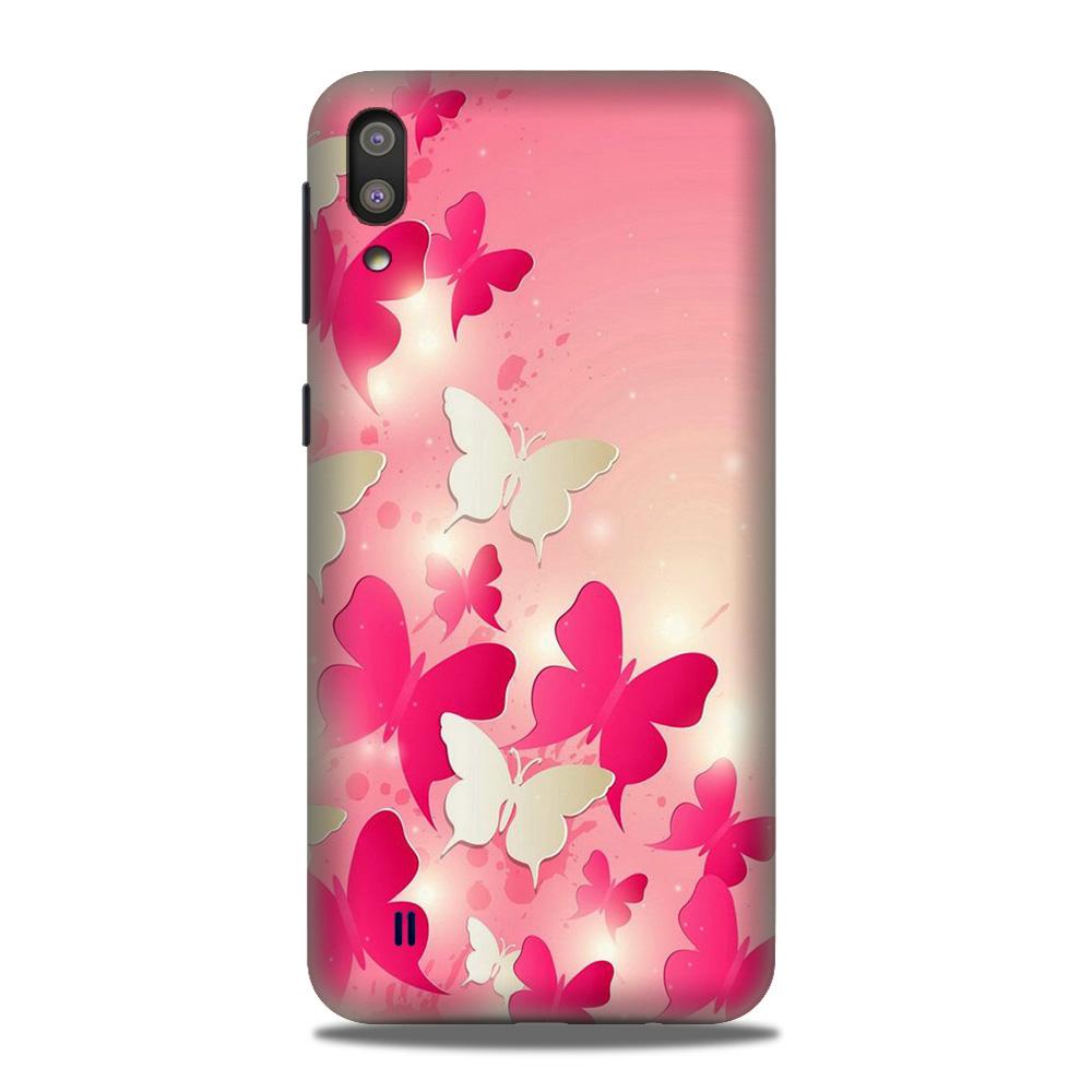 White Pick Butterflies Case for Samsung Galaxy M10
