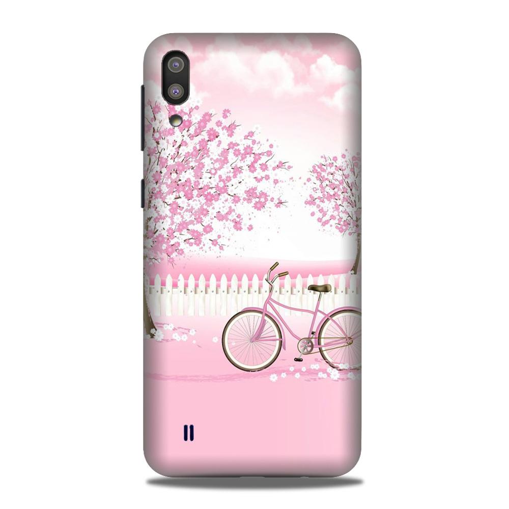 Pink Flowers Cycle Case for Samsung Galaxy A10(Design - 102)