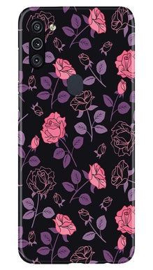 Rose Black Background Mobile Back Case for Samsung Galaxy A11 (Design - 27)