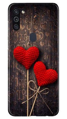 Red Hearts Mobile Back Case for Samsung Galaxy A11 (Design - 80)