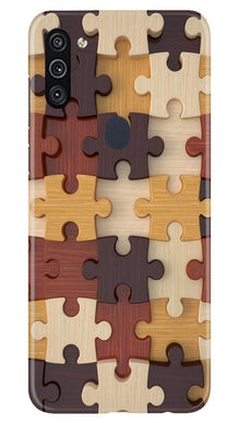Puzzle Pattern Mobile Back Case for Samsung Galaxy A11 (Design - 217)