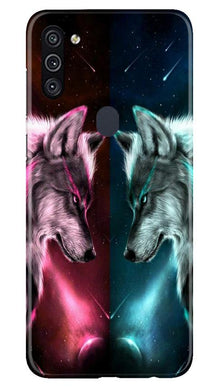 Wolf fight Mobile Back Case for Samsung Galaxy A11 (Design - 221)