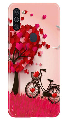 Red Heart Cycle Mobile Back Case for Samsung Galaxy A11 (Design - 222)