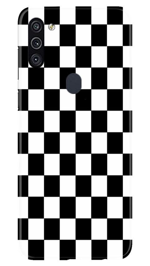 Black White Boxes Mobile Back Case for Samsung Galaxy A11 (Design - 372)
