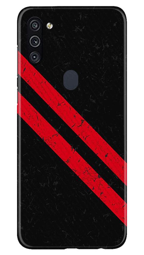 Black Red Pattern Mobile Back Case for Samsung Galaxy A11 (Design - 373)
