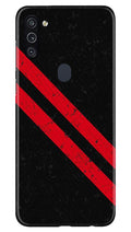 Black Red Pattern Mobile Back Case for Samsung Galaxy A11 (Design - 373)
