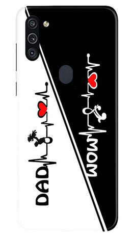 Love Mom Dad Mobile Back Case for Samsung Galaxy A11 (Design - 385)