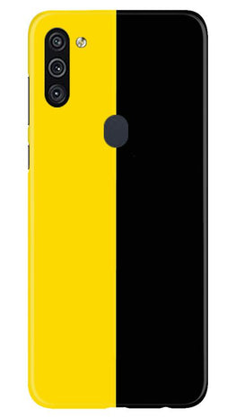 Black Yellow Pattern Mobile Back Case for Samsung Galaxy A11 (Design - 397)
