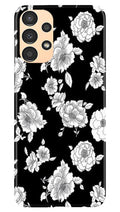 White flowers Black Background Case for Samsung Galaxy A13