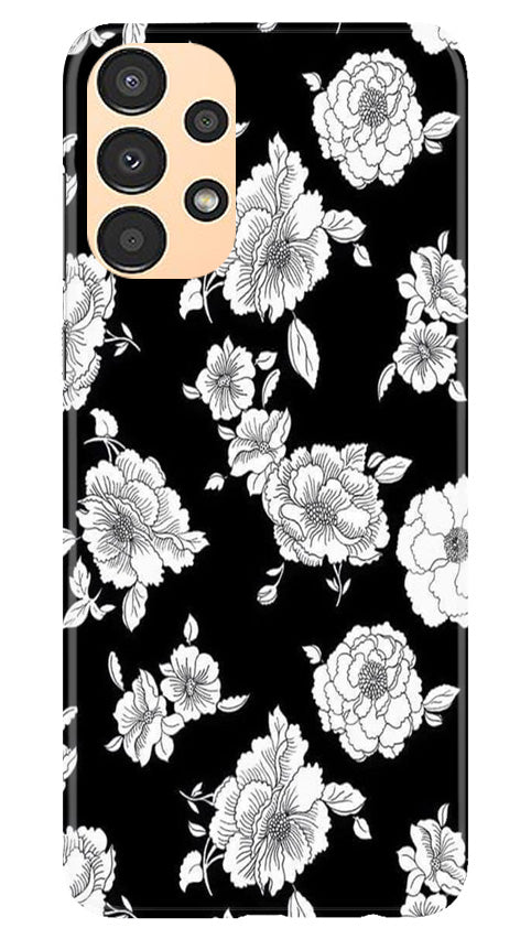 White flowers Black Background Case for Samsung Galaxy A13