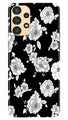 White flowers Black Background Case for Samsung Galaxy A13
