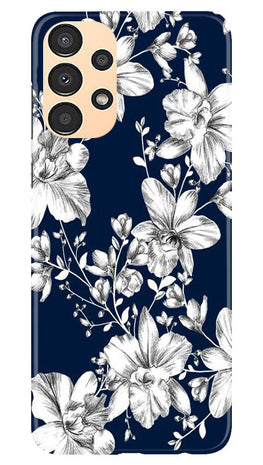 White flowers Blue Background Case for Samsung Galaxy A13