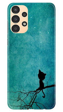 Moon cat Mobile Back Case for Samsung Galaxy A13 (Design - 70)