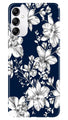 White flowers Blue Background Case for Samsung Galaxy A14 5G