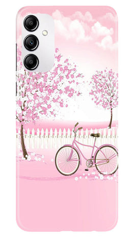 Pink Flowers Cycle Case for Samsung Galaxy M14 5G(Design - 102)