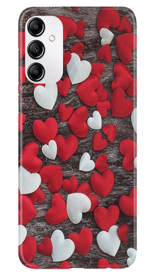 Red White Hearts Mobile Back Case for Samsung Galaxy A14 5G  (Design - 105)