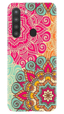Rangoli art Mobile Back Case for Samsung Galaxy A21 (Design - 6)