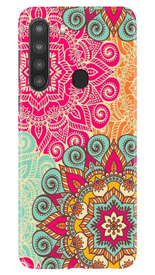 Rangoli art2 Mobile Back Case for Samsung Galaxy A21 (Design - 29)