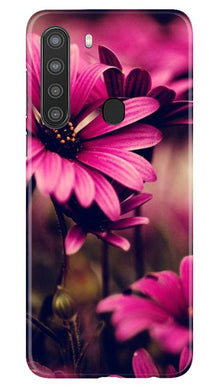Purple Daisy Mobile Back Case for Samsung Galaxy A21 (Design - 65)