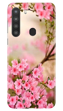 Pink flowers Mobile Back Case for Samsung Galaxy A21 (Design - 69)