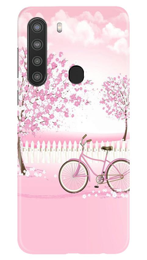 Pink Flowers Cycle Case for Samsung Galaxy A21(Design - 102)