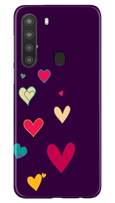 Purple Background Case for Samsung Galaxy A21  (Design - 107)