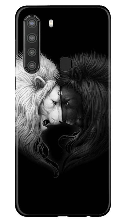 Dark White Lion Case for Samsung Galaxy A21  (Design - 140)