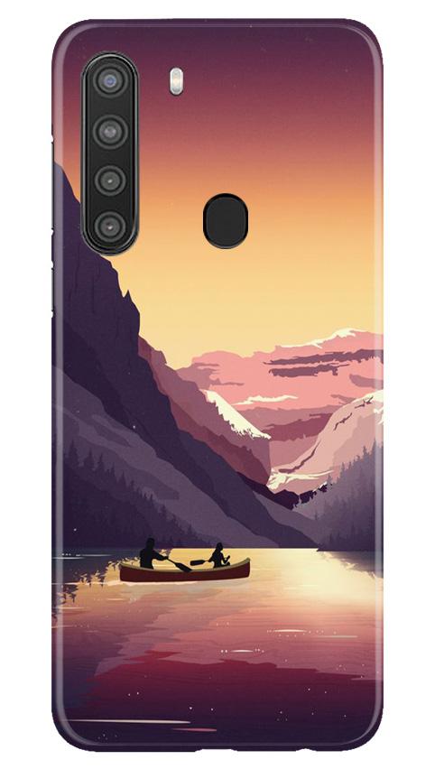 Mountains Boat Case for Samsung Galaxy A21 (Design - 181)