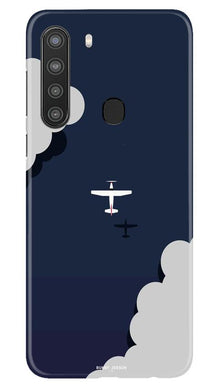 Clouds Plane Mobile Back Case for Samsung Galaxy A21 (Design - 196)