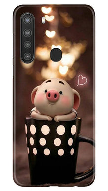 Cute Bunny Mobile Back Case for Samsung Galaxy A21 (Design - 213)