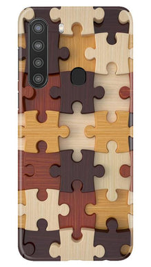 Puzzle Pattern Mobile Back Case for Samsung Galaxy A21 (Design - 217)