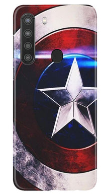 Captain America Shield Mobile Back Case for Samsung Galaxy A21 (Design - 250)