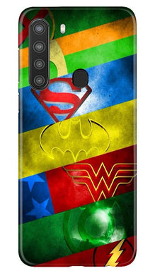 Superheros Logo Mobile Back Case for Samsung Galaxy A21 (Design - 251)