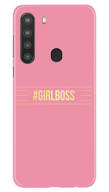Girl Boss Pink Mobile Back Case for Samsung Galaxy A21 (Design - 263)