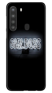 Girl Boss Black Mobile Back Case for Samsung Galaxy A21 (Design - 268)