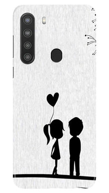 Cute Kid Couple Mobile Back Case for Samsung Galaxy A21 (Design - 283)