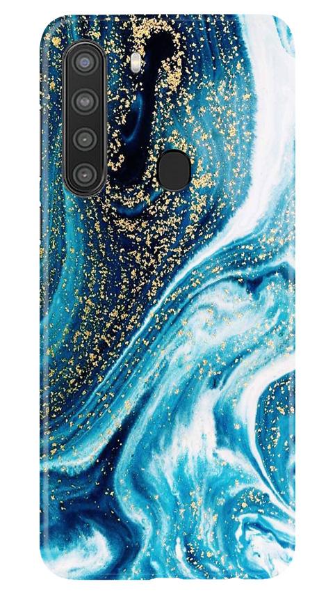 Marble Texture Mobile Back Case for Samsung Galaxy A21 (Design - 308)
