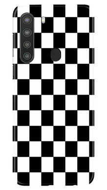 Black White Boxes Mobile Back Case for Samsung Galaxy A21 (Design - 372)
