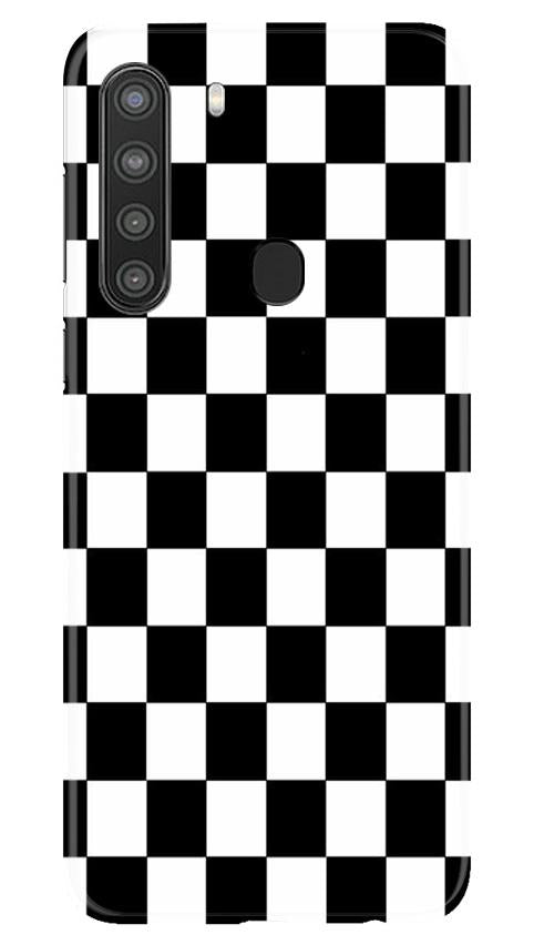 Black White Boxes Mobile Back Case for Samsung Galaxy A21 (Design - 372)
