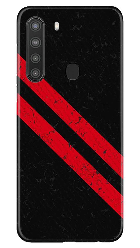 Black Red Pattern Mobile Back Case for Samsung Galaxy A21 (Design - 373)