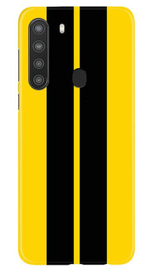 Black Yellow Pattern Mobile Back Case for Samsung Galaxy A21 (Design - 377)