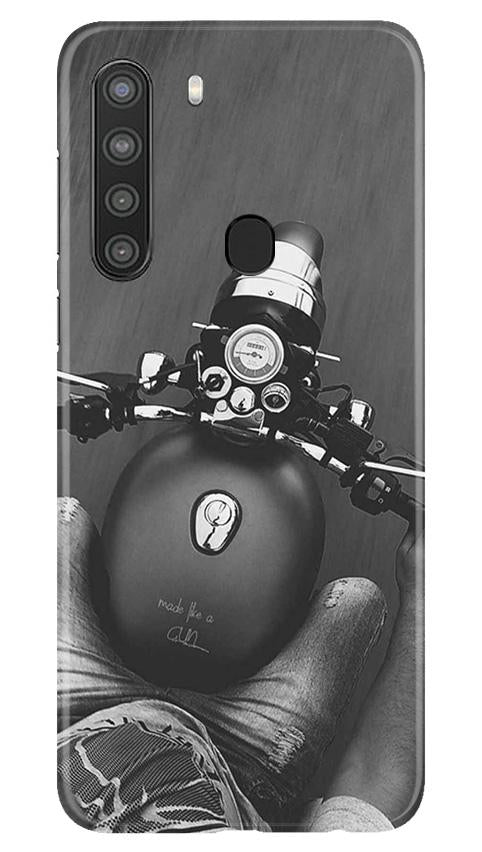 Royal Enfield Mobile Back Case for Samsung Galaxy A21 (Design - 382)