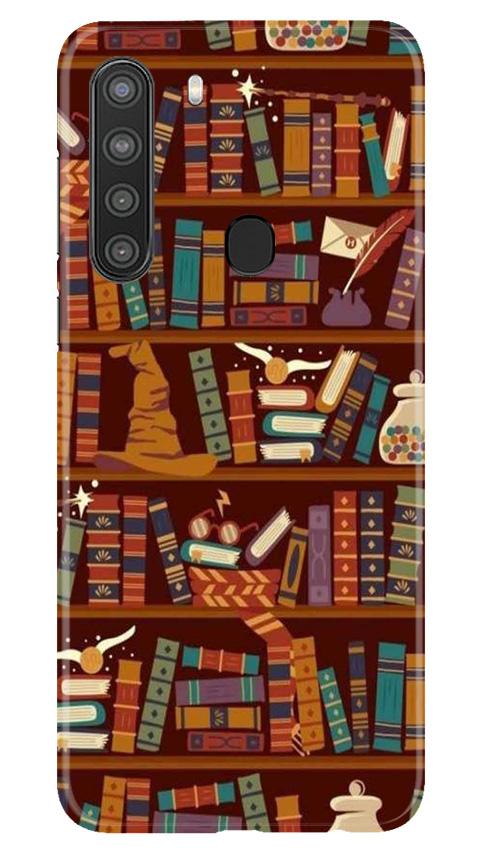 Book Shelf Mobile Back Case for Samsung Galaxy A21 (Design - 390)