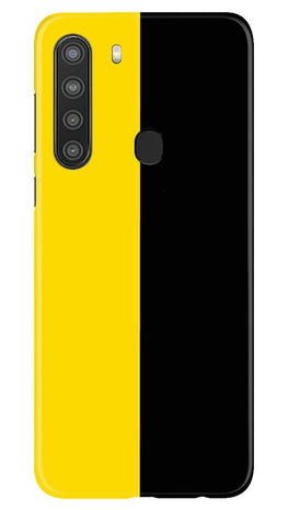 Black Yellow Pattern Mobile Back Case for Samsung Galaxy A21 (Design - 397)