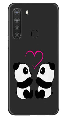 Panda Love Mobile Back Case for Samsung Galaxy A21 (Design - 398)