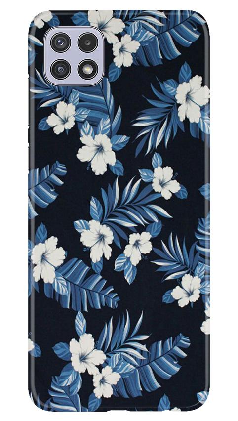 White flowers Blue Background2 Case for Samsung Galaxy A22